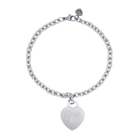 Bracciale Con  Pendente Cuore Argento