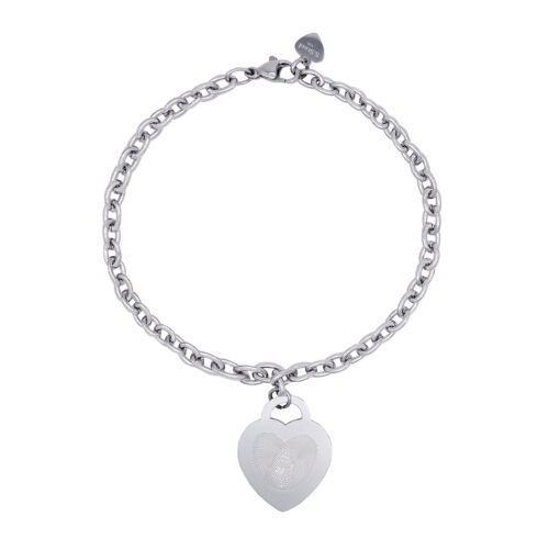 Bracciale Con  Pendente Cuore Colore Argento